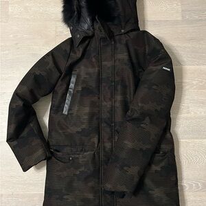 Mackage Kids Puffer Jacket in Black and Brown